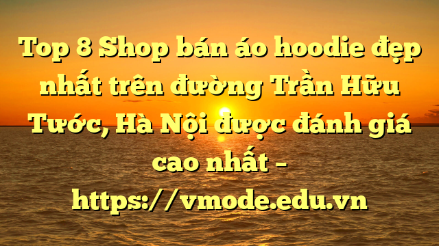 Top 8 Shop bán áo hoodie đẹp nhất trên đường Trần Hữu Tước, Hà Nội được đánh giá cao nhất – https://vmode.edu.vn
