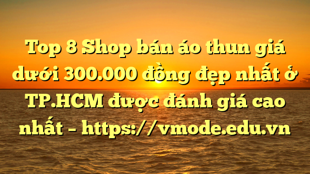 Top 8 Shop bán áo thun giá dưới 300.000 đồng đẹp nhất ở TP.HCM được đánh giá cao nhất – https://vmode.edu.vn
