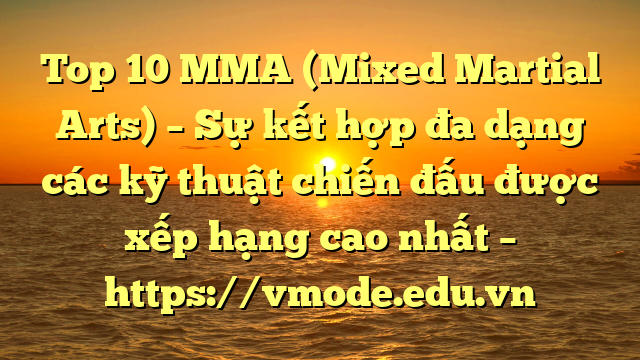 Top 10 MMA (Mixed Martial Arts) – Sự kết hợp đa dạng các kỹ thuật chiến đấu được xếp hạng cao nhất – https://vmode.edu.vn