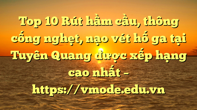 Top 10 Rút hầm cầu, thông cống nghẹt, nạo vét hố ga tại Tuyên Quang được xếp hạng cao nhất – https://vmode.edu.vn
