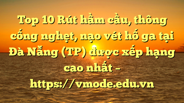 Top 10 Rút hầm cầu, thông cống nghẹt, nạo vét hố ga tại Đà Nẵng (TP) được xếp hạng cao nhất – https://vmode.edu.vn