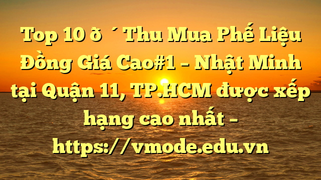 Top 10 🔴Thu Mua Phế Liệu Đồng Giá Cao#1 – Nhật Minh tại Quận 11, TP.HCM  được xếp hạng cao nhất – https://vmode.edu.vn