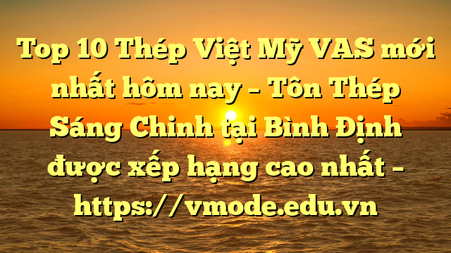 Top 10 Thép Việt Mỹ VAS mới nhất hôm nay – Tôn Thép Sáng Chinh tại Bình Định  được xếp hạng cao nhất – https://vmode.edu.vn