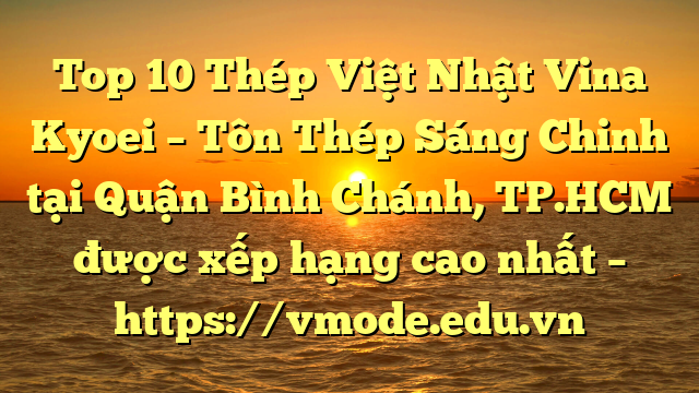 Top 10 Thép Việt Nhật Vina Kyoei – Tôn Thép Sáng Chinh tại Quận Bình Chánh, TP.HCM  được xếp hạng cao nhất – https://vmode.edu.vn
