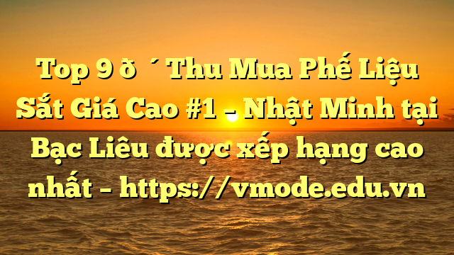 Top 9 🔴Thu Mua Phế Liệu Sắt Giá Cao #1 – Nhật Minh tại Bạc Liêu  được xếp hạng cao nhất – https://vmode.edu.vn