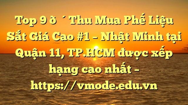 Top 9 🔴Thu Mua Phế Liệu Sắt Giá Cao #1 – Nhật Minh tại Quận 11, TP.HCM  được xếp hạng cao nhất – https://vmode.edu.vn