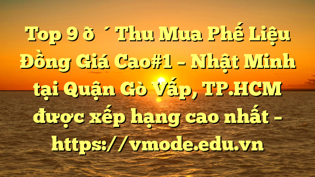 Top 9 🔴Thu Mua Phế Liệu Đồng Giá Cao#1 – Nhật Minh tại Quận Gò Vấp, TP.HCM  được xếp hạng cao nhất – https://vmode.edu.vn