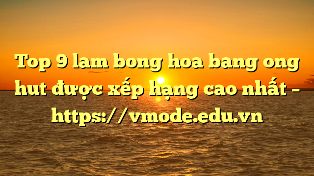 Top 9 lam bong hoa bang ong hut được xếp hạng cao nhất – https://vmode.edu.vn